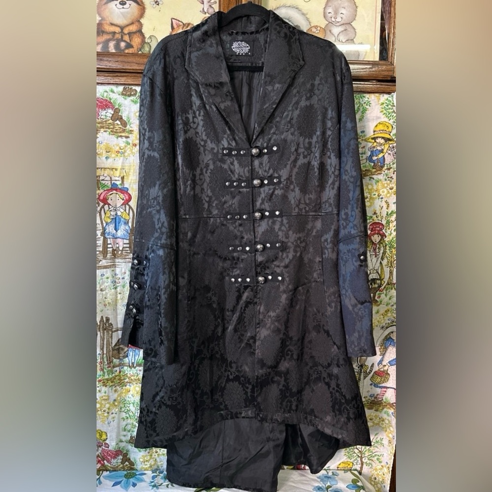 Hearts and Roses Steam Punk Gothic Corset Brocade Jacket Plus Size 4